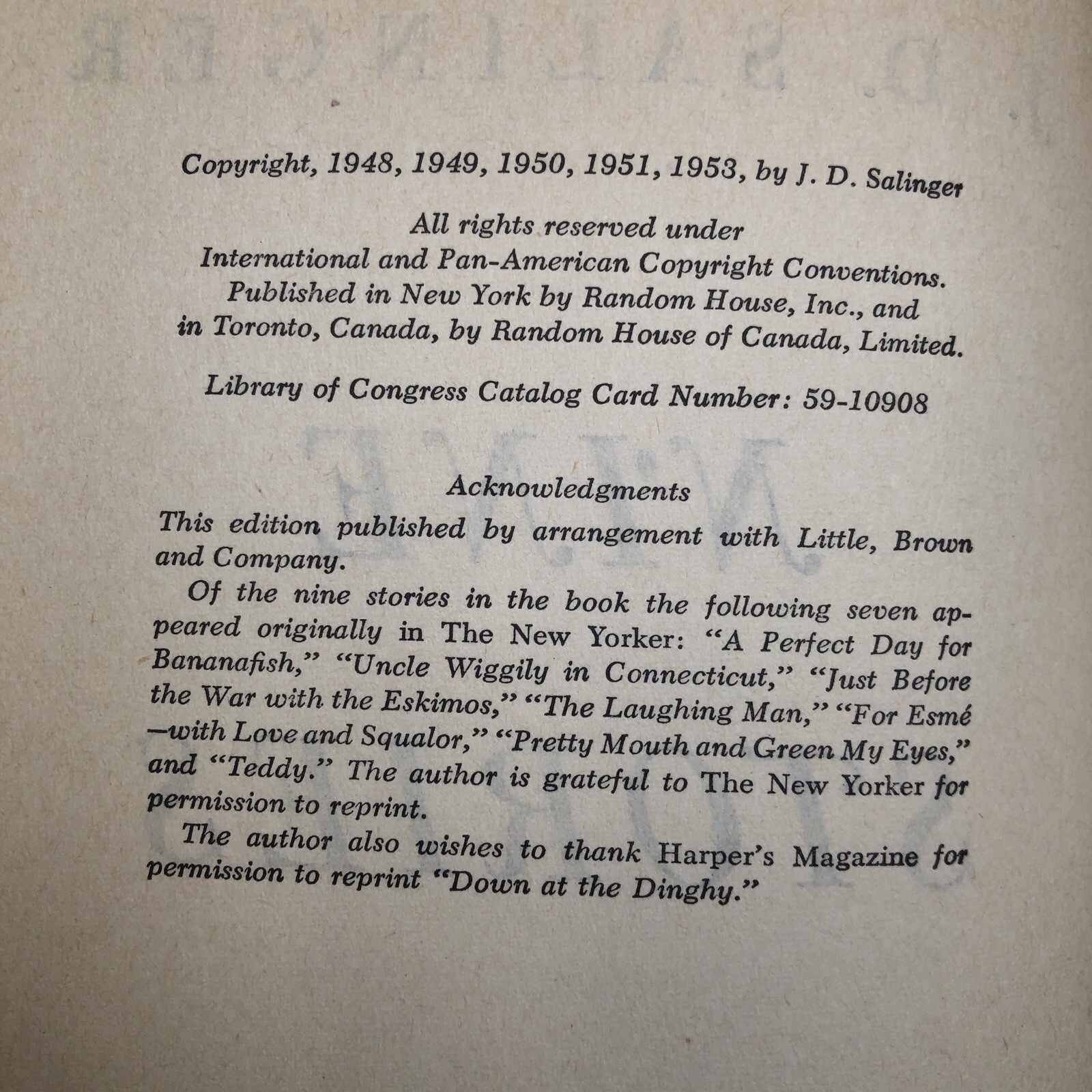 NINE STORIES 1953 – J. D. Salinger Vintage Modern Library Hardcover Art Deco VTG