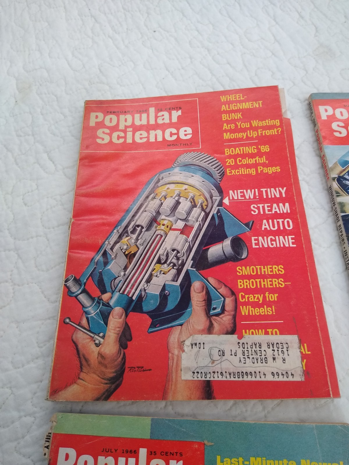 Vintage Popular Science Magazines 1966 Lot of 6 Feb March May July Oct Dec