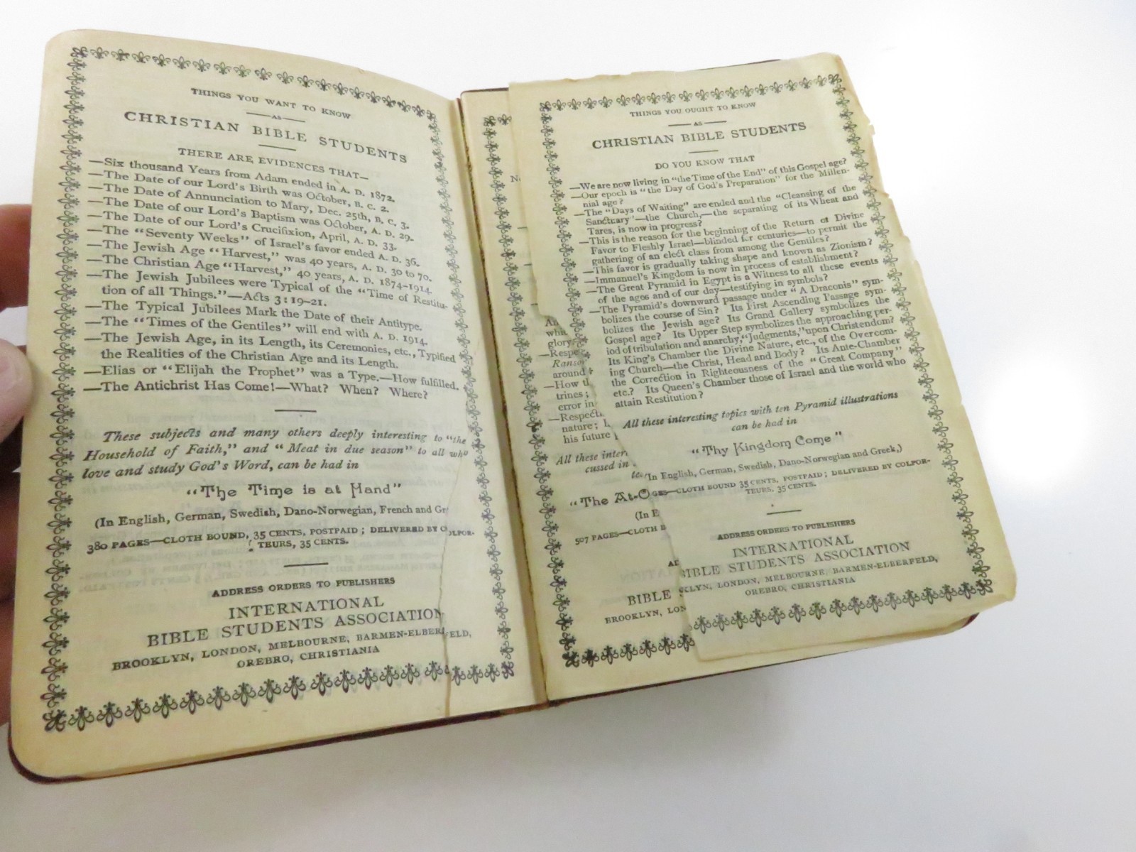 Studies in the Scriptures V At-one-ment Between God and Man 1916 IBSA Book