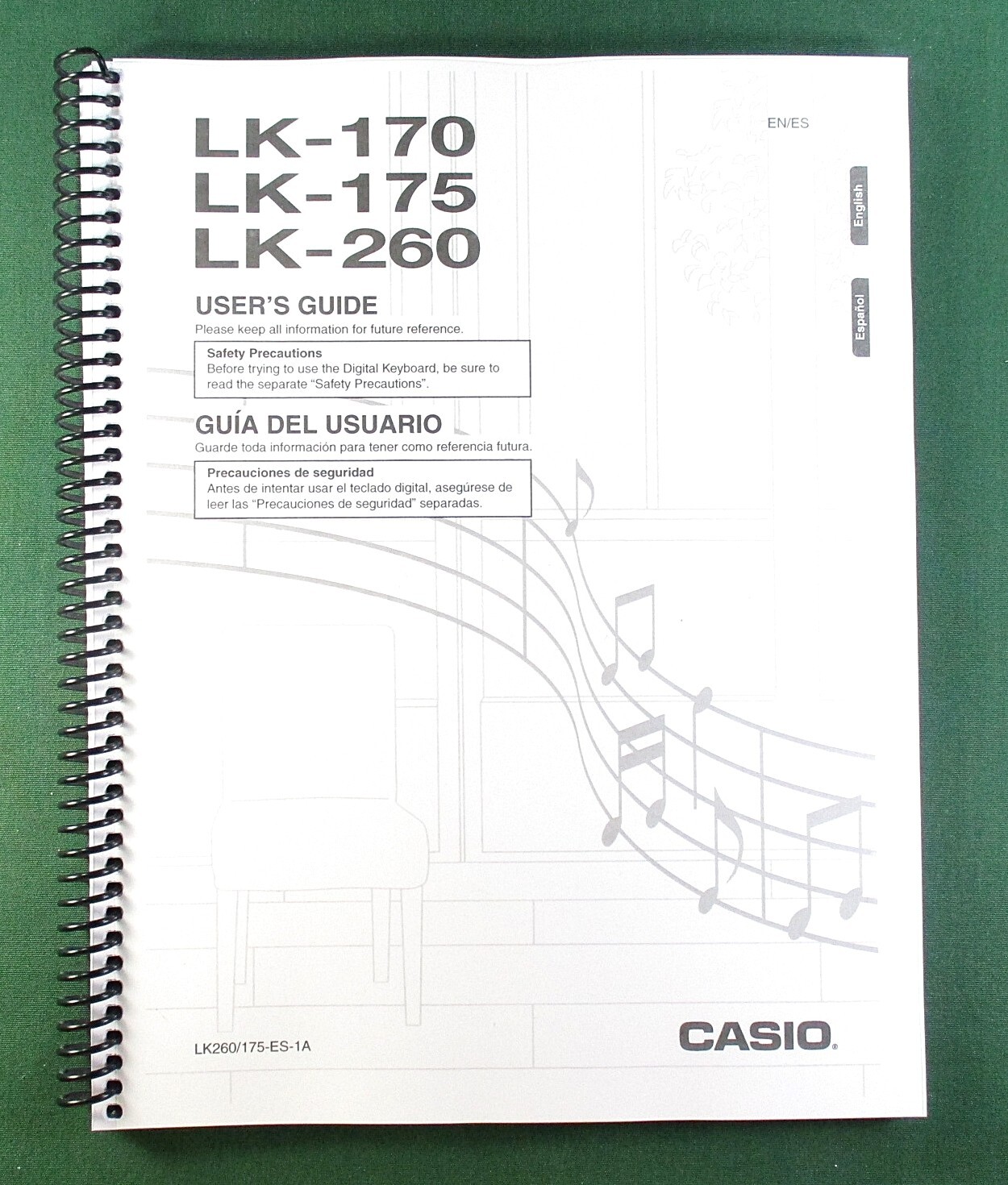 Casio LK-170 LK-175 LK-260 Instruction Manual: 48 Pages & Protective Covers!