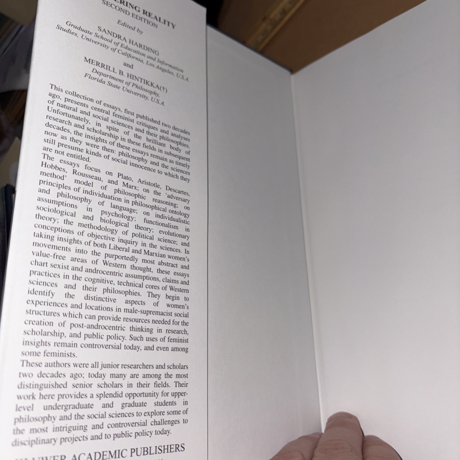 Synthese Library: Discovering Reality : Feminist Perspectives on…
