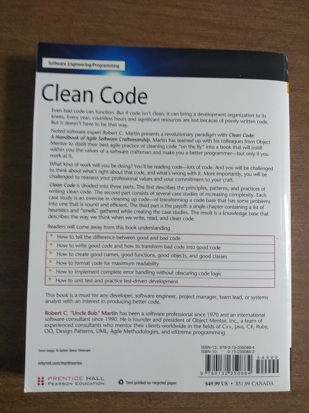 Clean Code: A Handbook of Agile Software – Paperback, by Robert C. Martin – Good