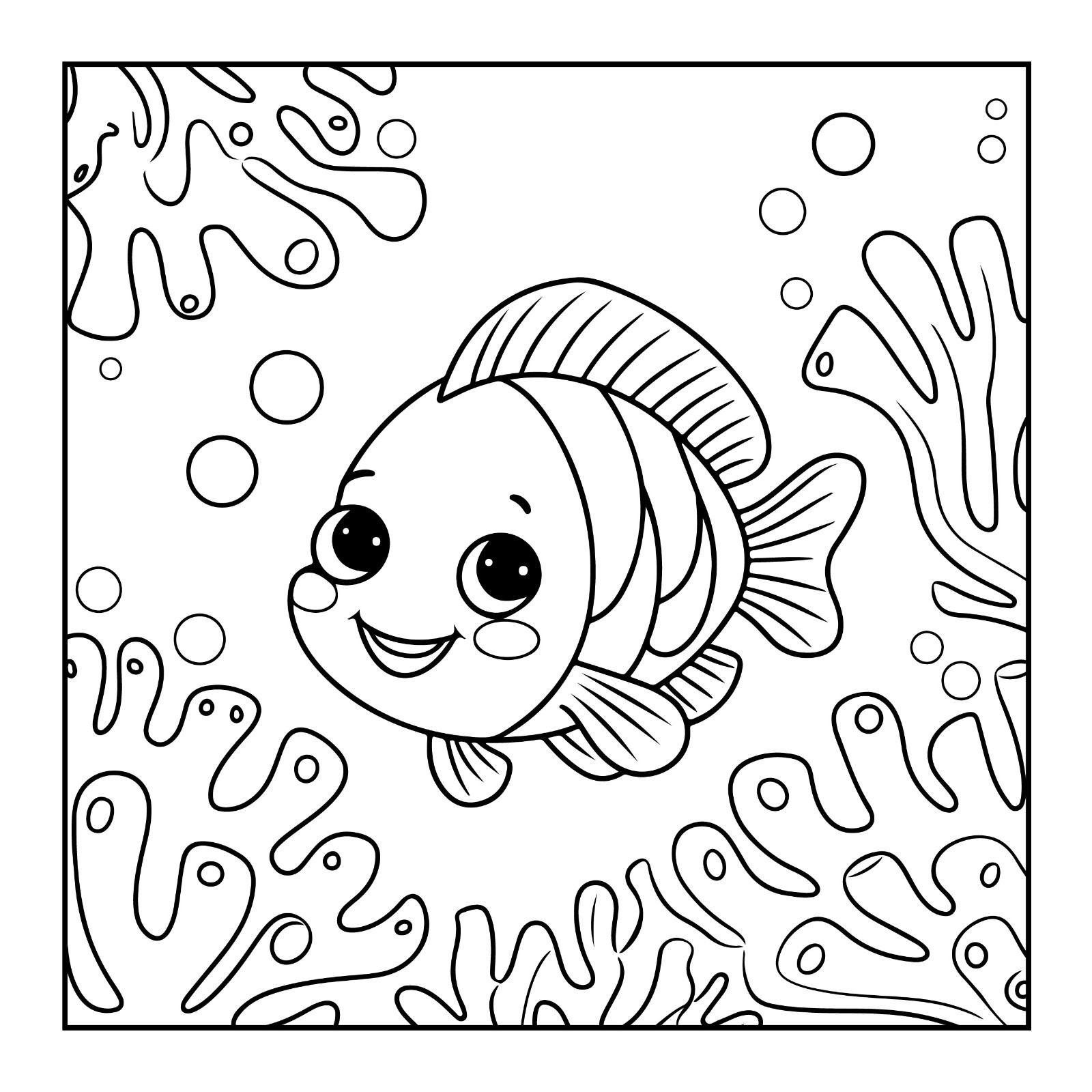 Bold fish Coloring Bookfor Kids & Adults | Cute Designs