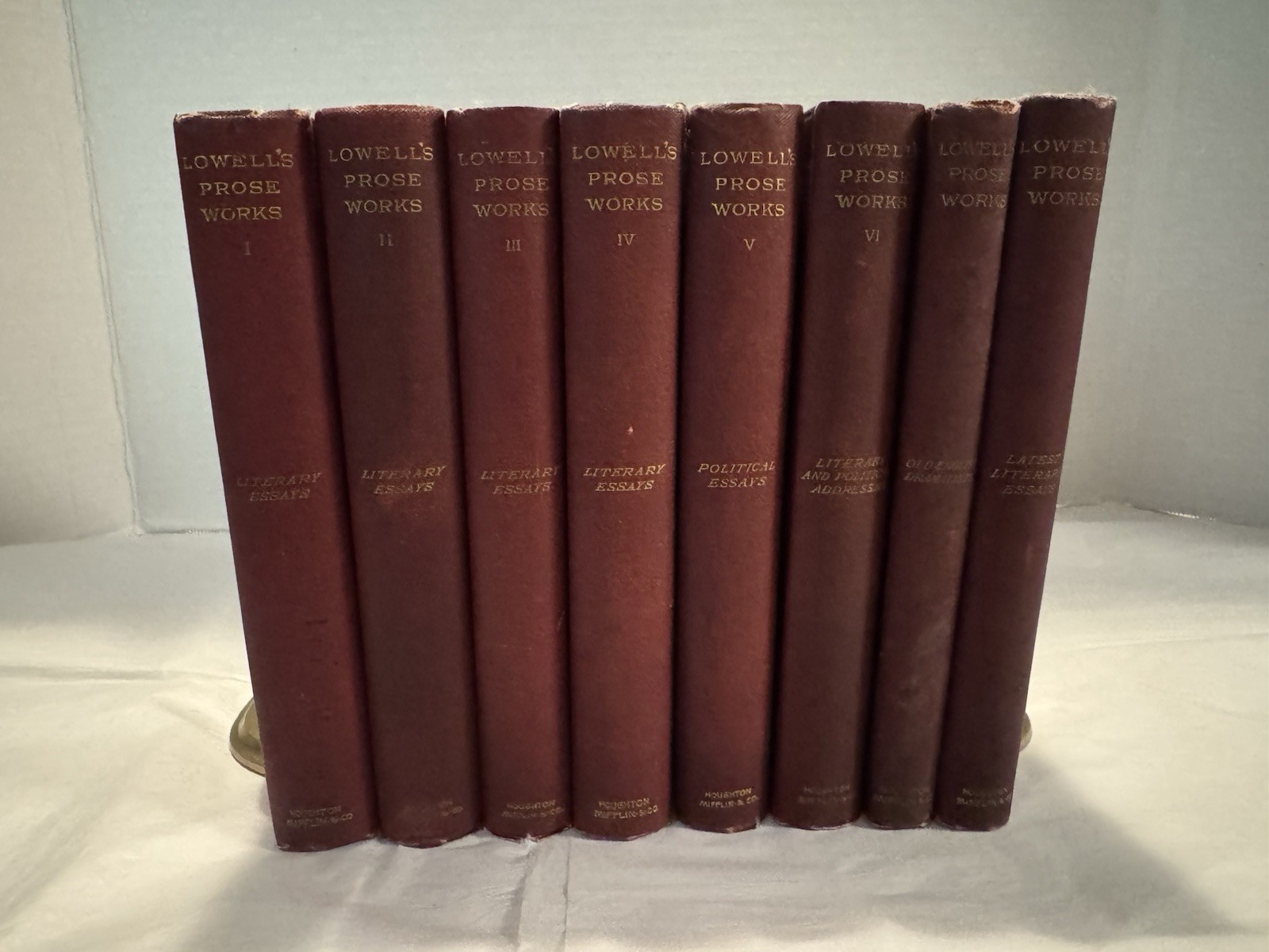 INCOMPLETE Writings of James Russell Lowell (1892) 8 Volumes, Poetry GOOD