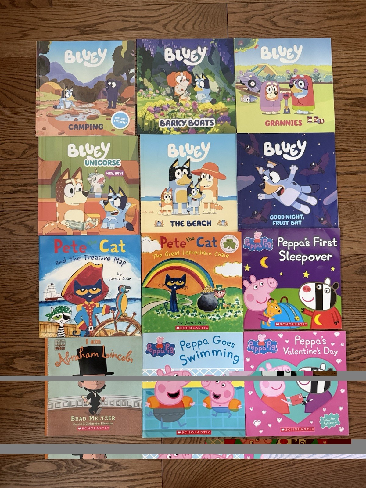 Lot Of 12 Kids Books, Bluey, Peppa Pig, Pete The Cat & More Pre Loved Good