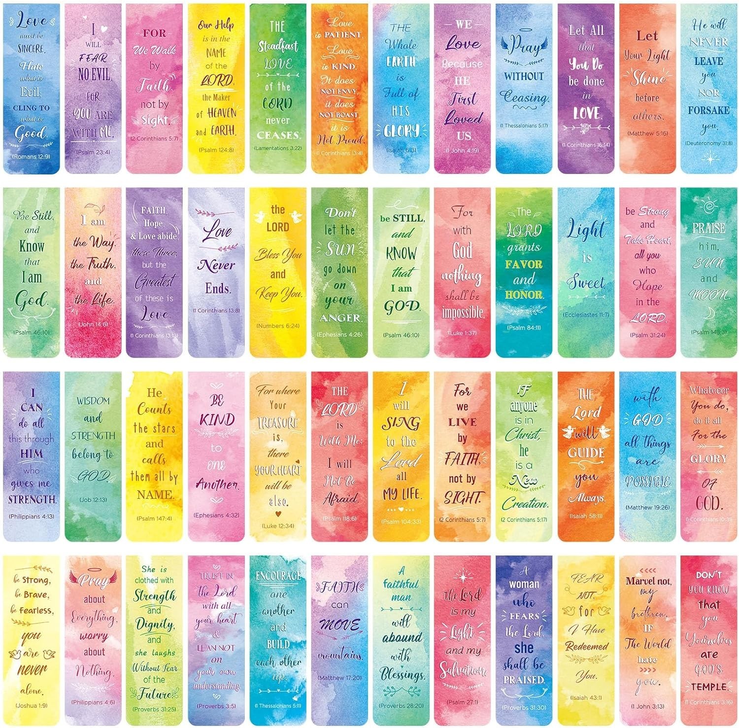 48 Pcs Bible Verse Magnetic Christian Bookmarks, 0.8×4.7in Inspirational Scri…