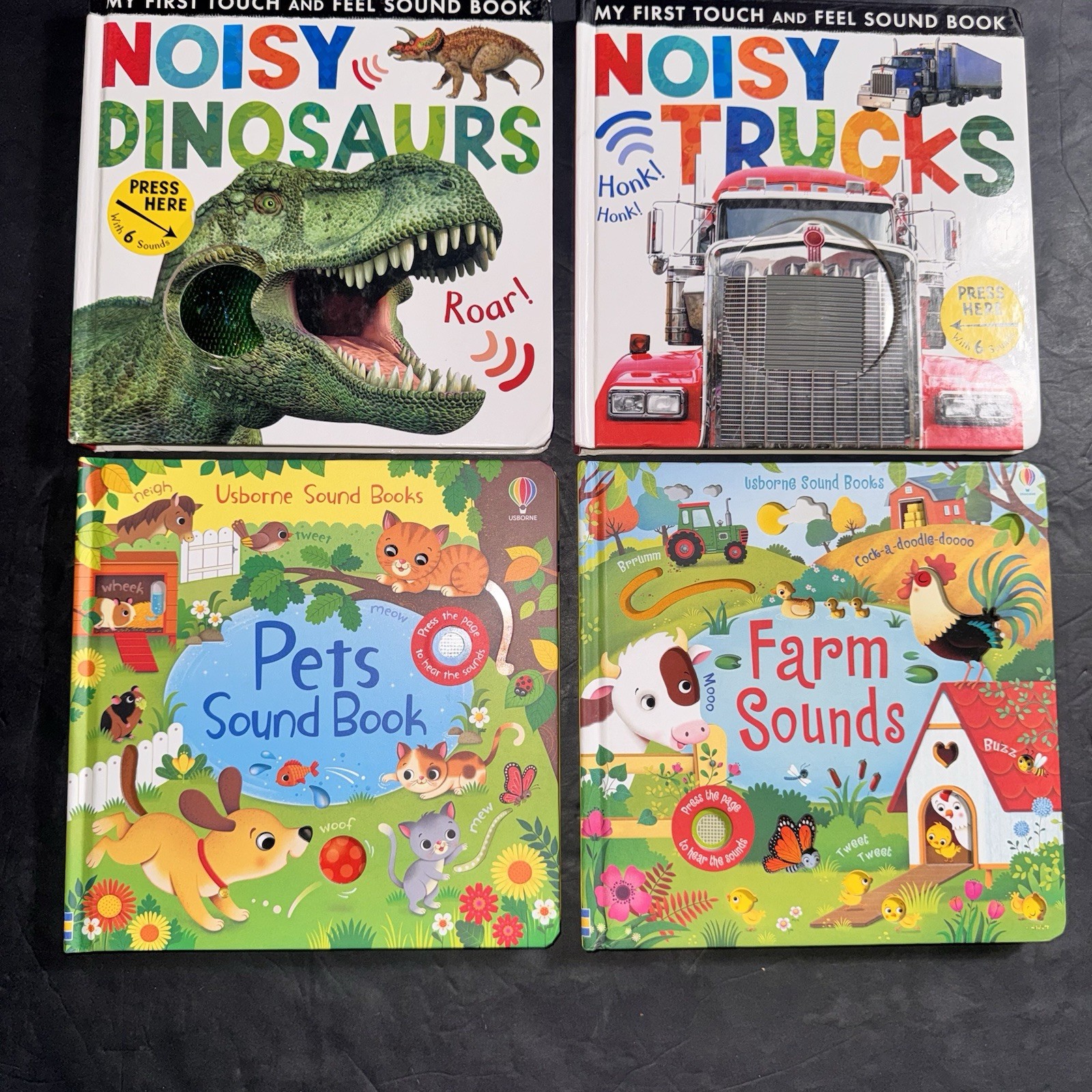 4 Kids Interactive & Sound Books Usborne Tiger Tales Farm Pets Trucks Dinos