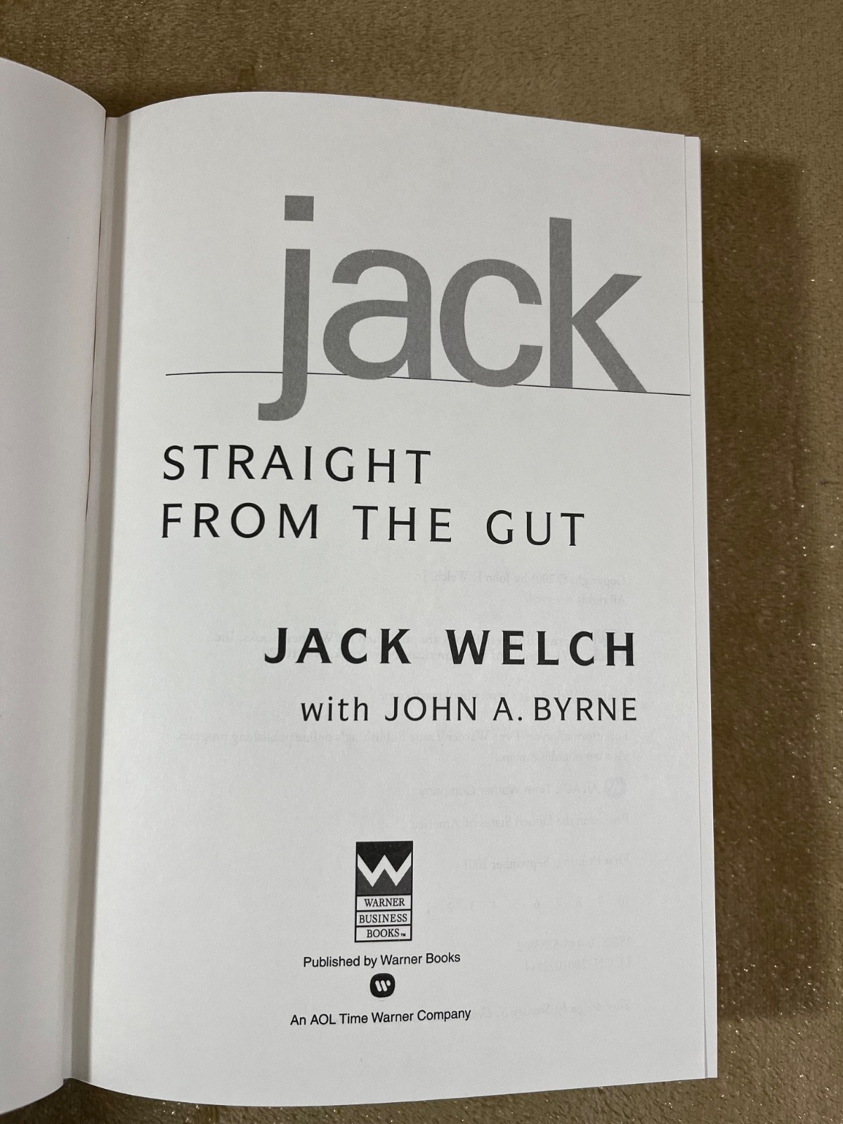 Jack: Straight from the Gut – 0446528382, Jack Welch, hardcover – No Sleeve