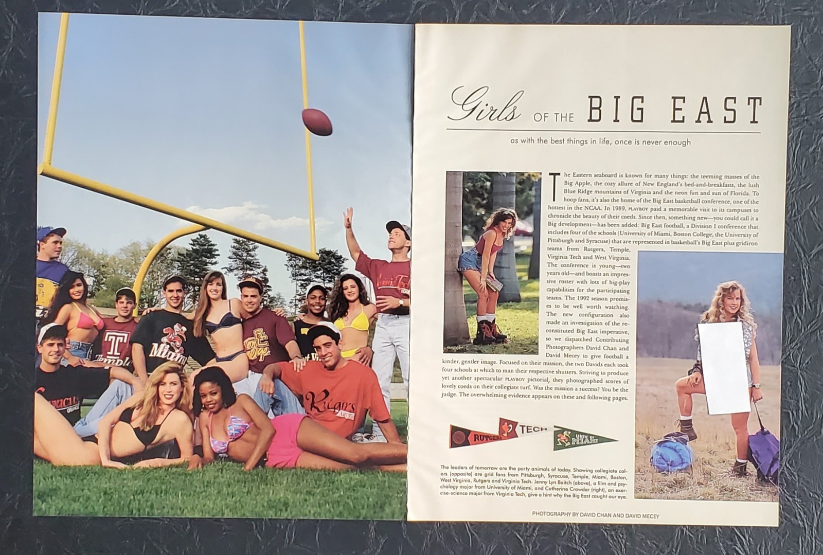 Playboy PICTORIAL ONLY – GIRLS OF THE BIG EAST October, 1992 10 Pages