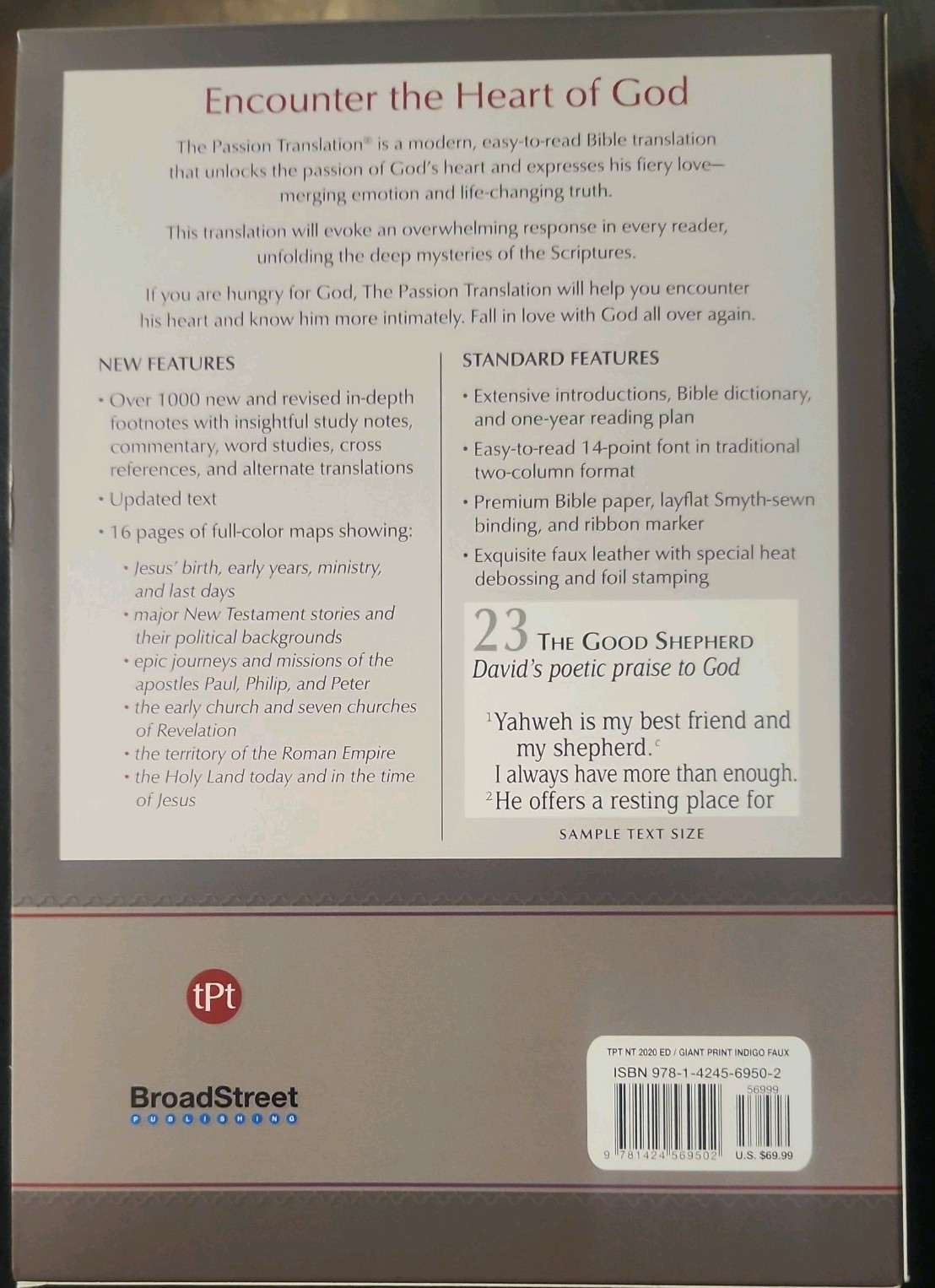 LARGE PRINT The Passion Translation New Testament 2020 Edition BRAND NEW