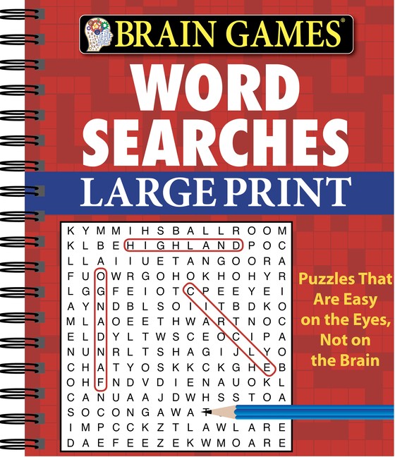 Brain Games – Word Searches – Large Print (Red)