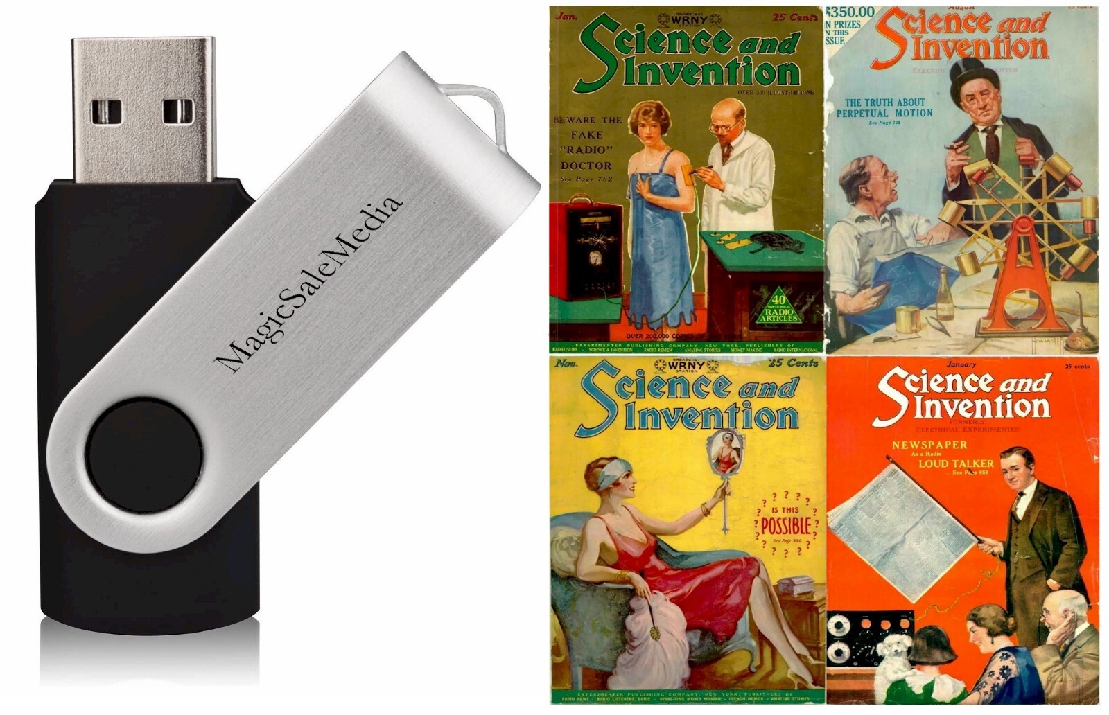 132 Old Rare Issues of The Science and Invention Magazine (1920-1931) on USB