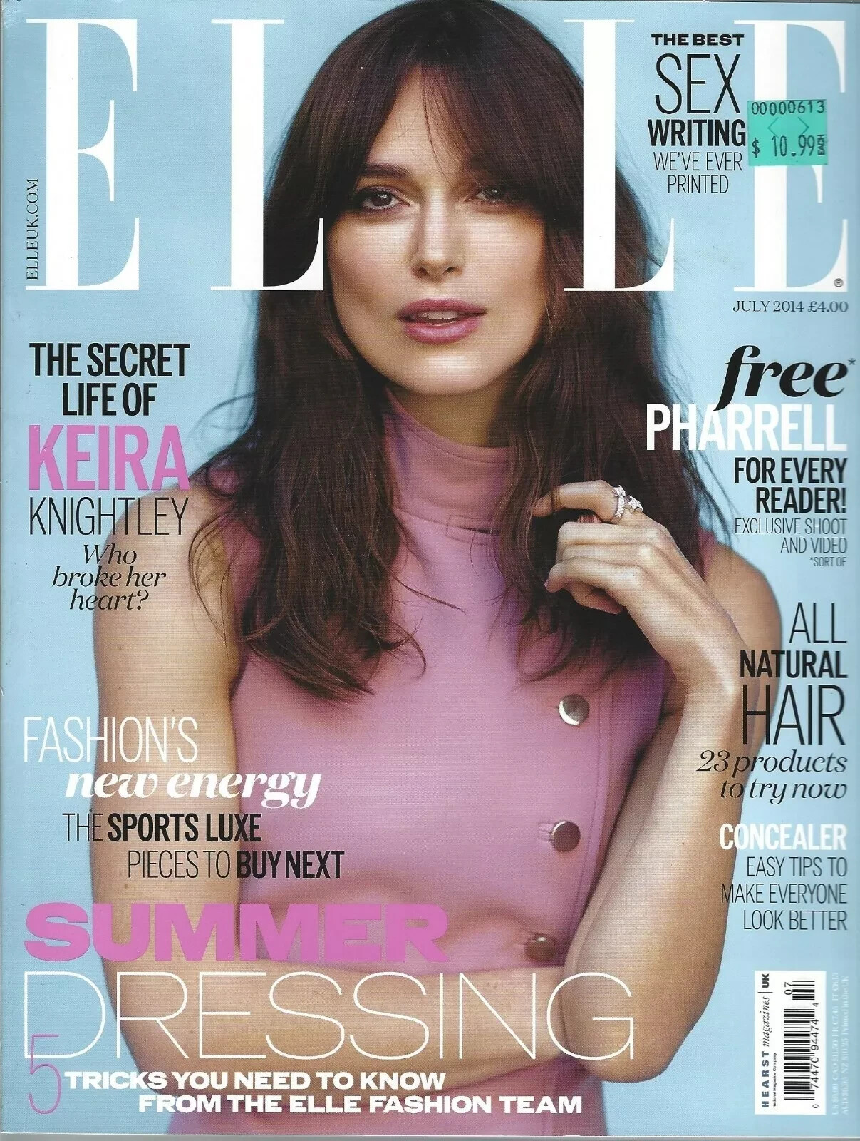 KEIRA KNIGHTLEY ELLE MAGAZINE UK JULY 2014
