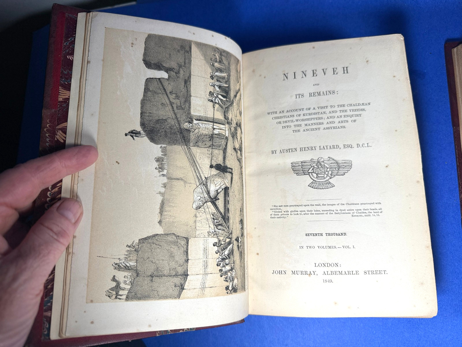 1849 NINEVEH & ITS REMAINS AUSTEN LAYARD 2 VOL ARCHAEOLOGY OCCULT DEVIL WORSHIP