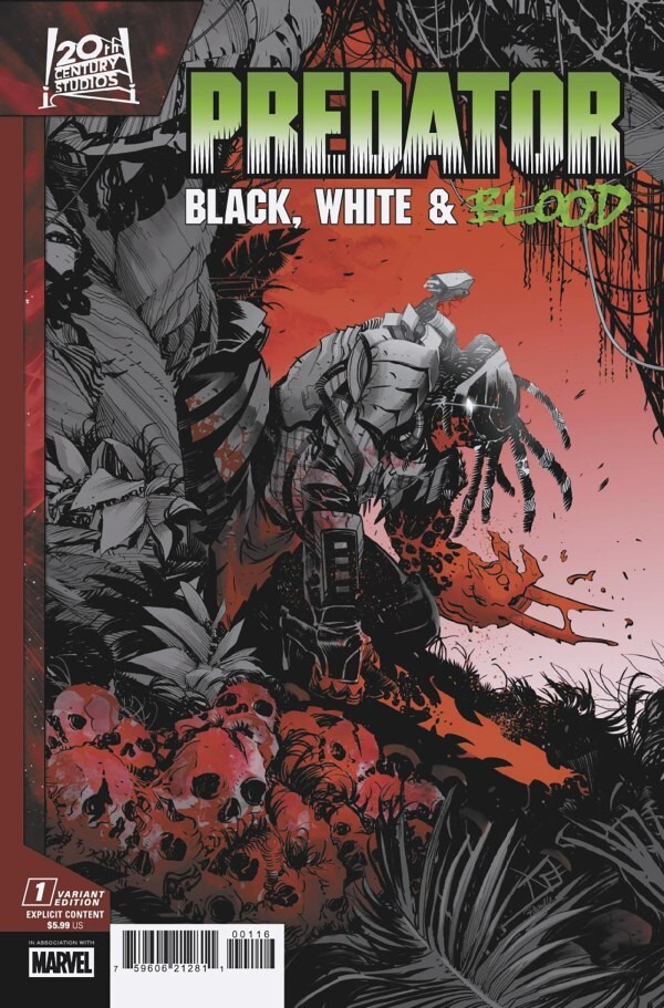PREDATOR BLACK WHITE & BLOOD #1 (OF 4) 1:25 VICENTINI VARIANT (09/07/2025)