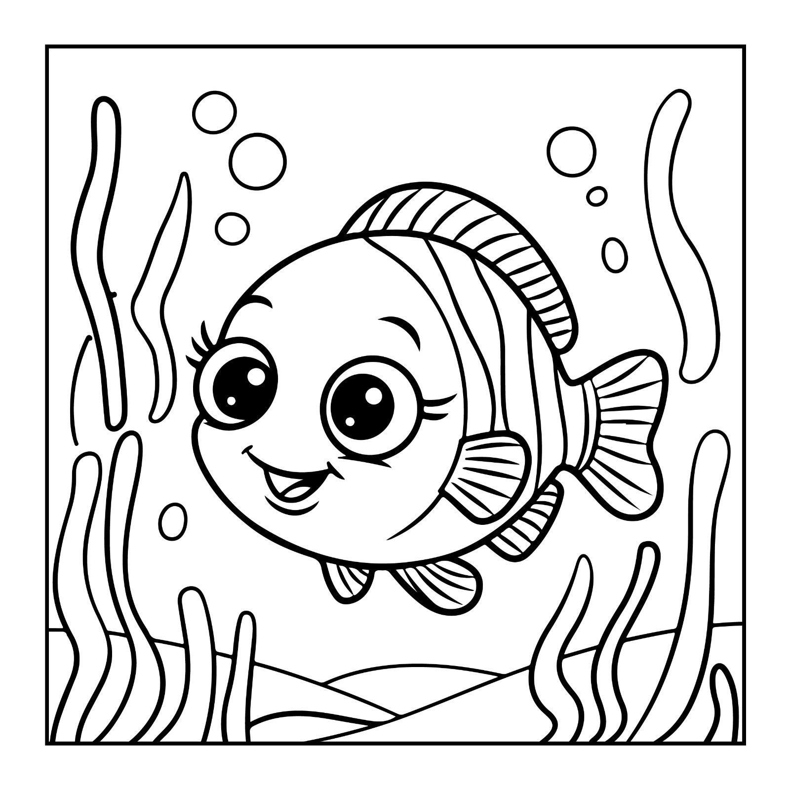 Bold fish Coloring Bookfor Kids & Adults | Cute Designs