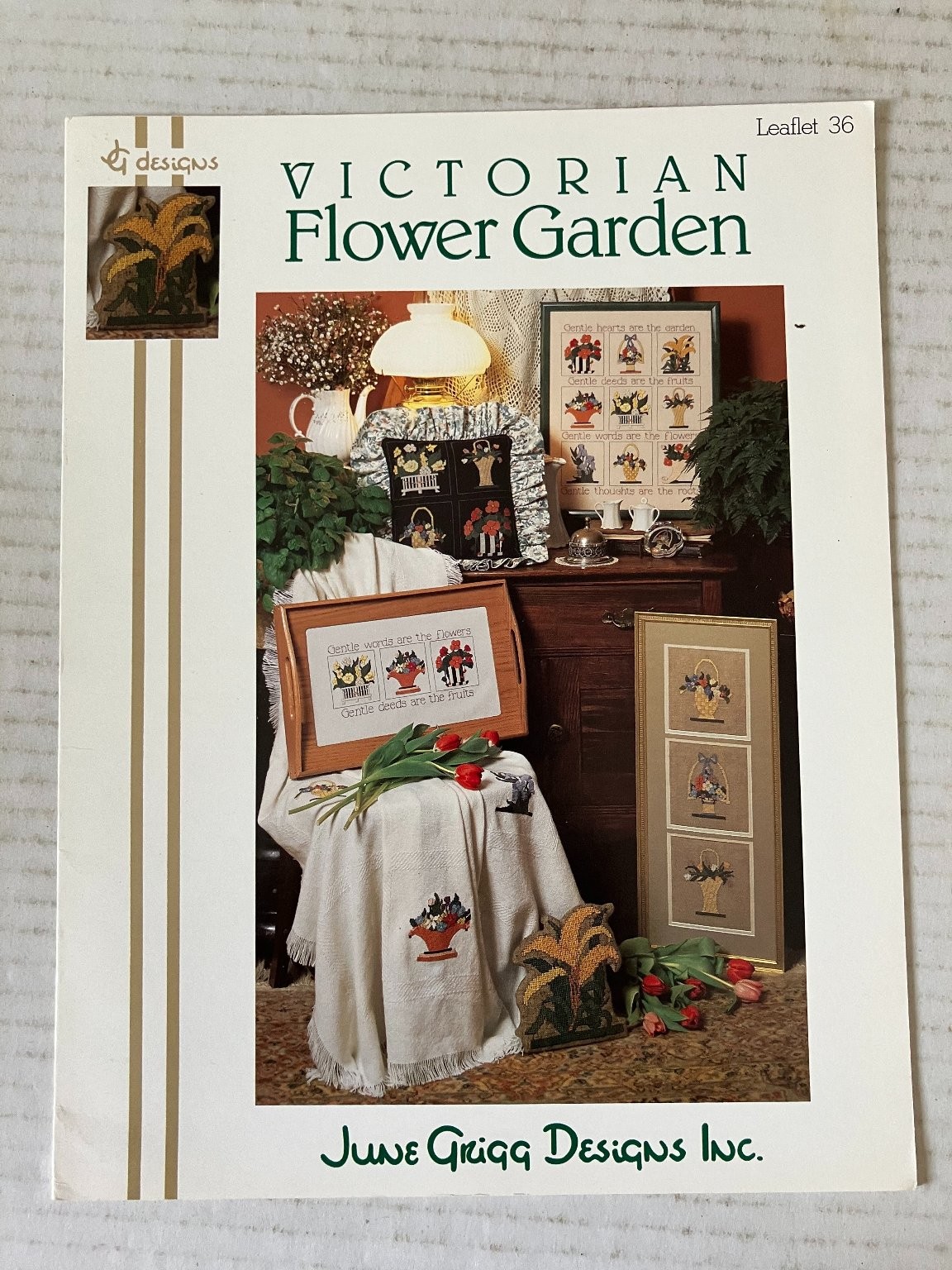 Victorian Flower Garden Cross Stitch Pattern Leaflet 36 June Grigg Designs 1992