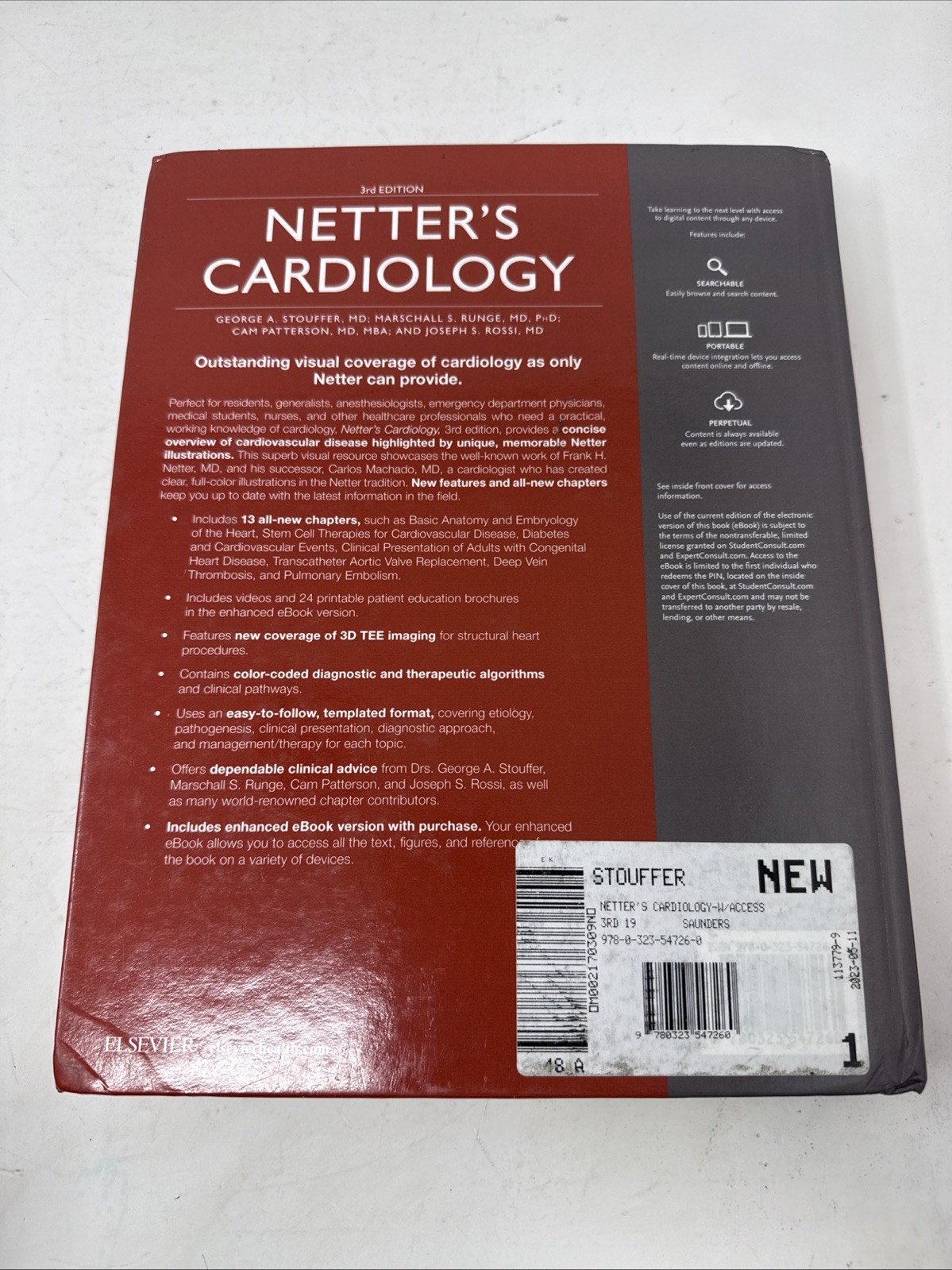 Netter’s Cardiology 3rd Edition. W/ Code. * Like New W/ Corner Damage