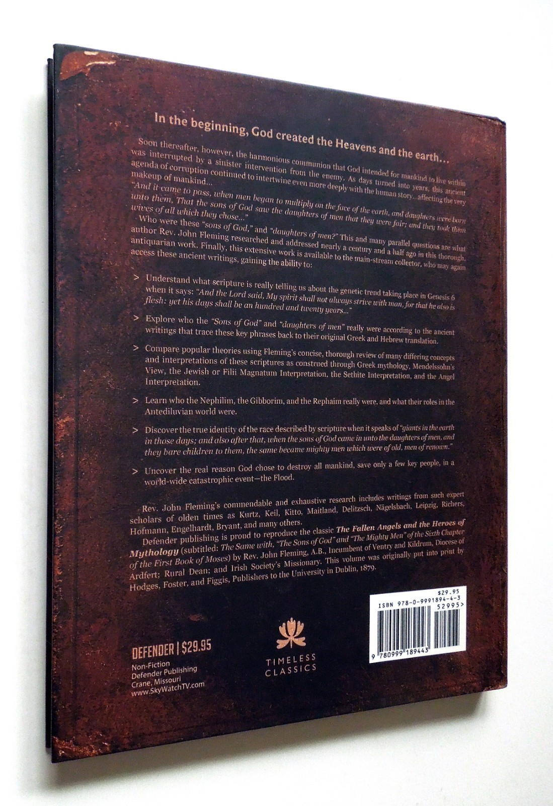 The Fallen Angels and the Heroes of Mythology – John Fleming, hc, Defender Pub.