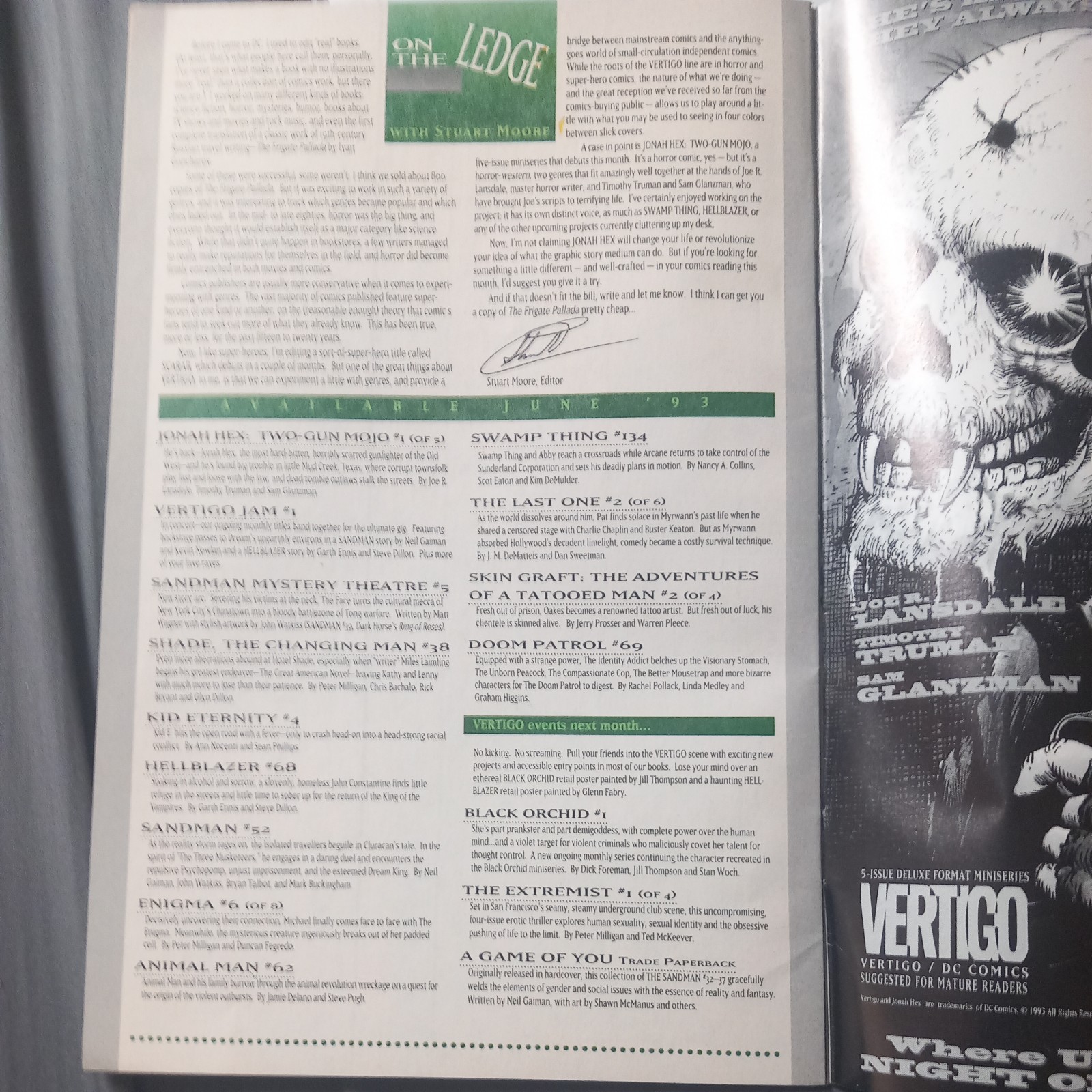 The Last One (DC Vertigo Comics) Issue 2 Comic Book 1993 [5 Comics for £5]