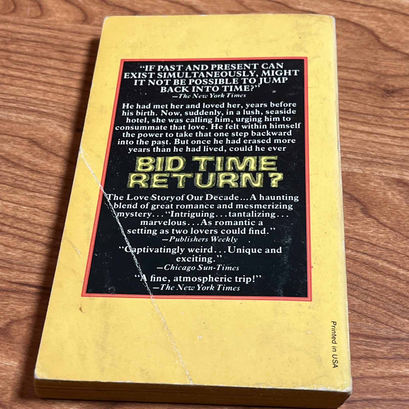 BID TIME RETURN Richard Matheson Ballantine 1st printing – 1976