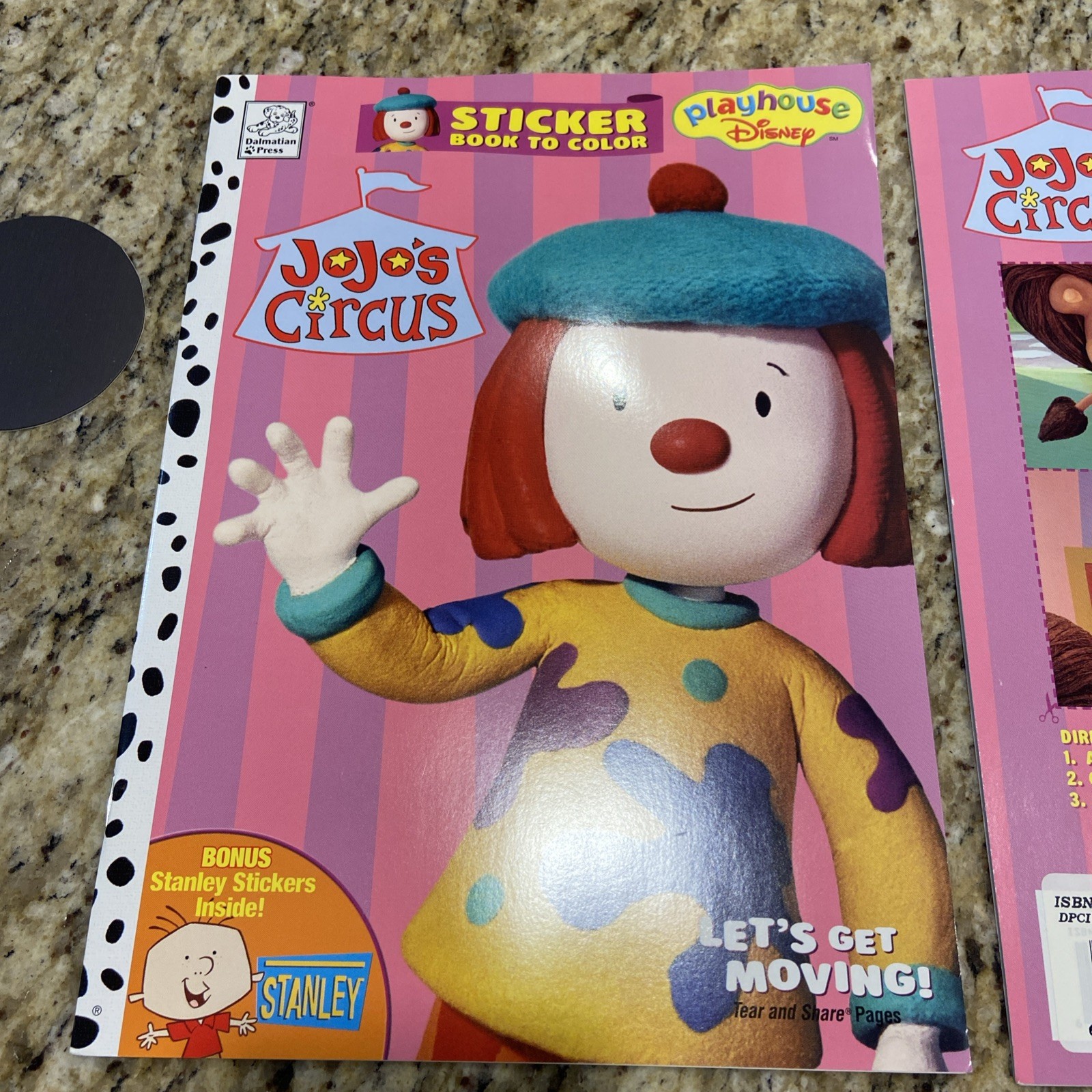 2 NEW Playhouse Disney Sticker Book To Color-jojos Circus Coloring 13 Magnets