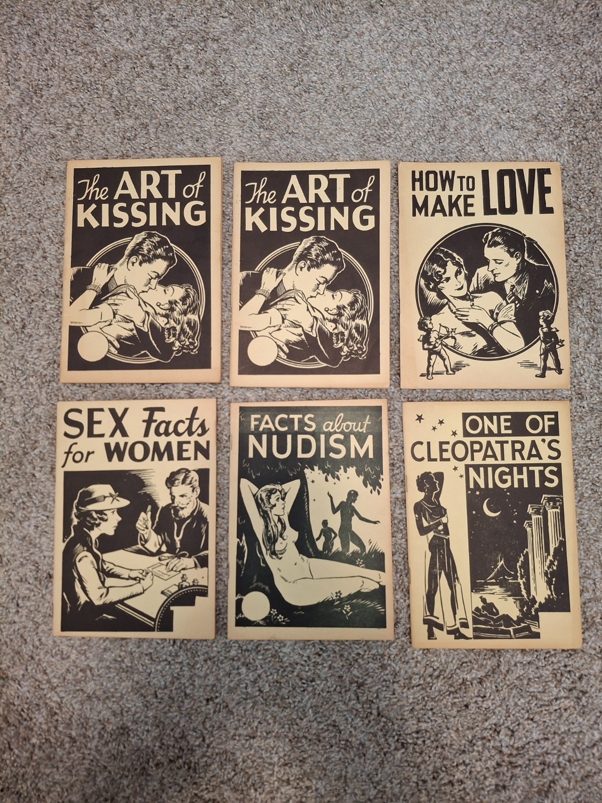 LOT OF 6 VINTAGE 1936/35 PADELL BOOK CO. SEX BOOKLETS GREAT GAG GIFT