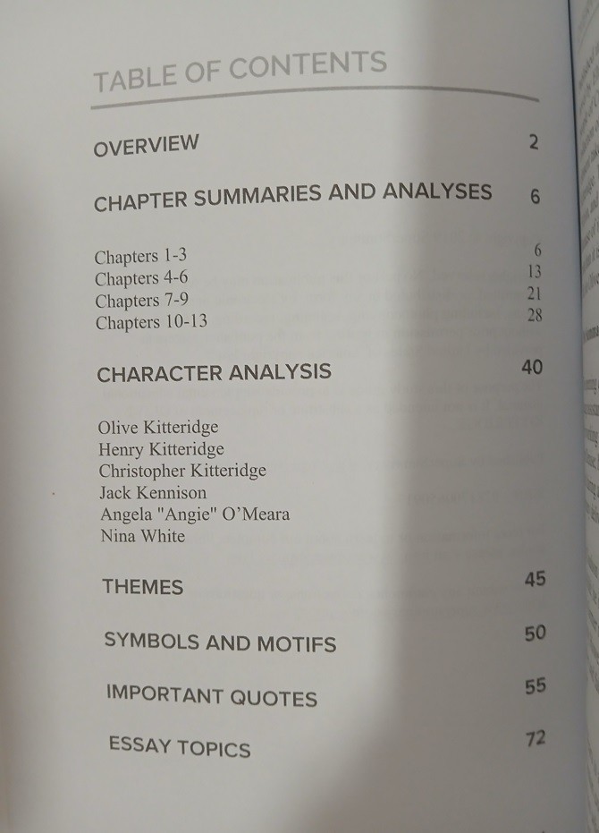 Study Guide: Olive Kitteridge Elizabeth Strout SuperSummary Maine Locale