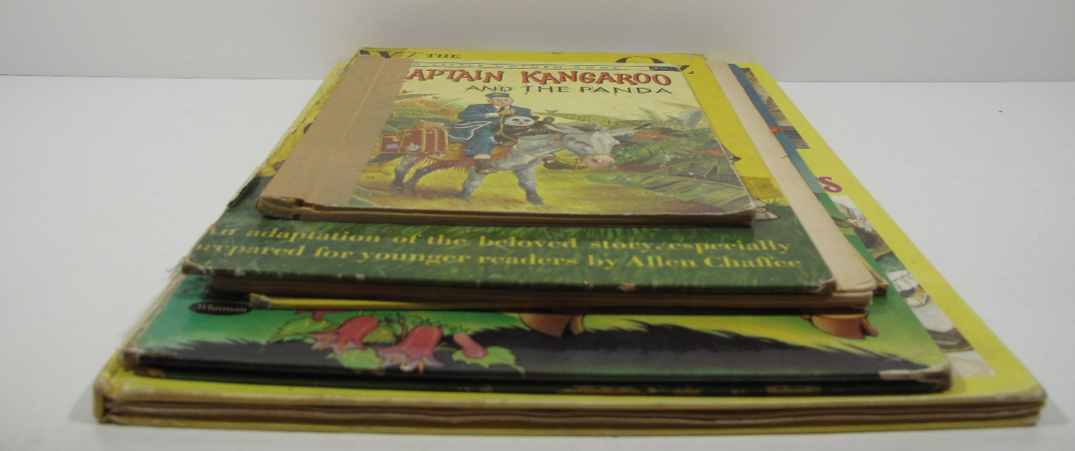 Lot of 4 VTG Books for Crafting~Decor~Wall Art~Wizard of Oz~Bluebeard~Three Pigs