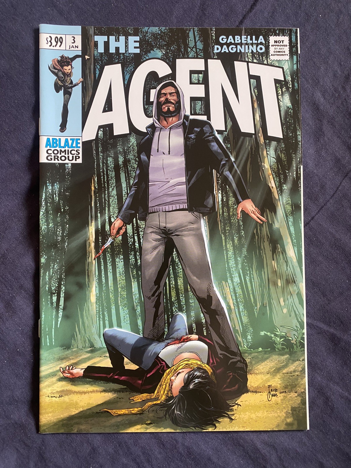 THE AGENT #3 (ABLAZE 2024) FRITZ CASAS HOMAGE VARIANT – BAGGED & BOARDED