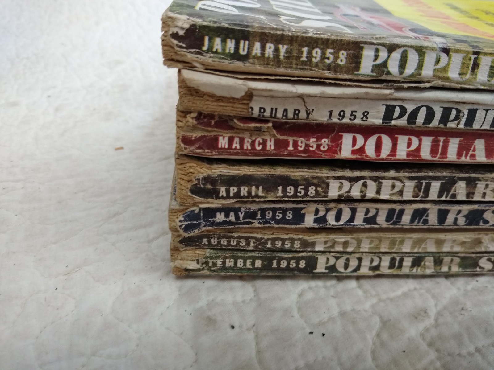 Popular Science Magazine Lot of 7 1958 Jan Feb March April May Aug Sep