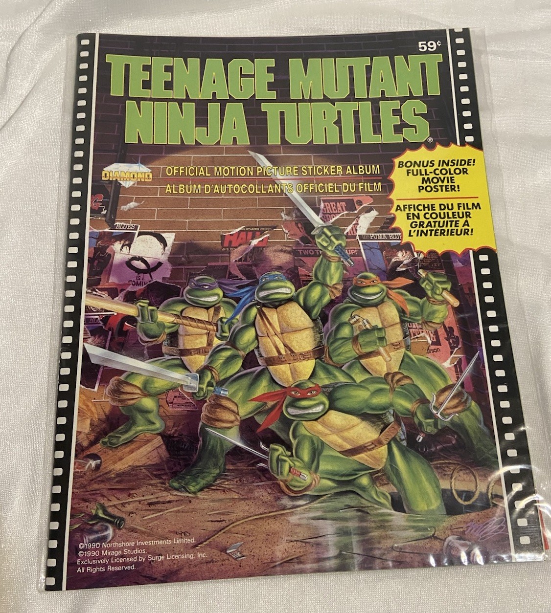TMNT Teenage Mutant Ninja Turtles Movie Sticker Album 1990 Diamond