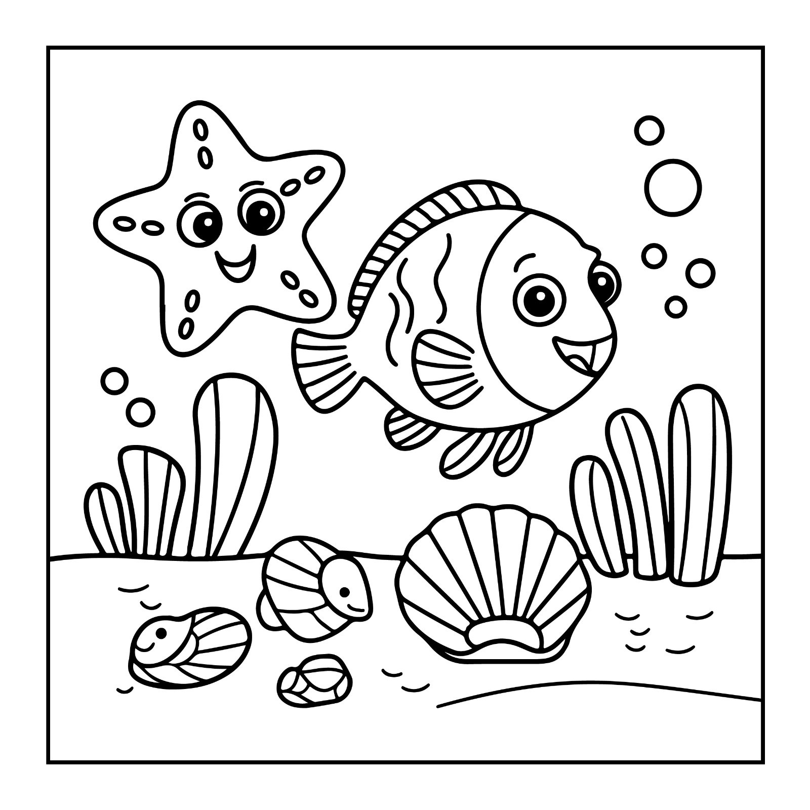 Bold fish Coloring Bookfor Kids & Adults | Cute Designs