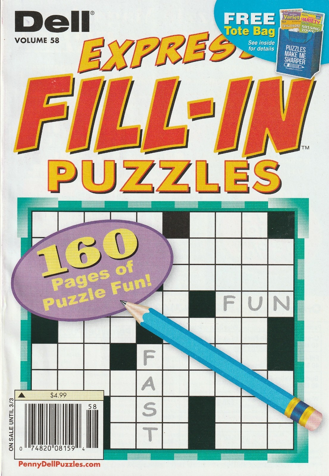Dell Express Fill-In Puzzles Volume 58 (Paperback)