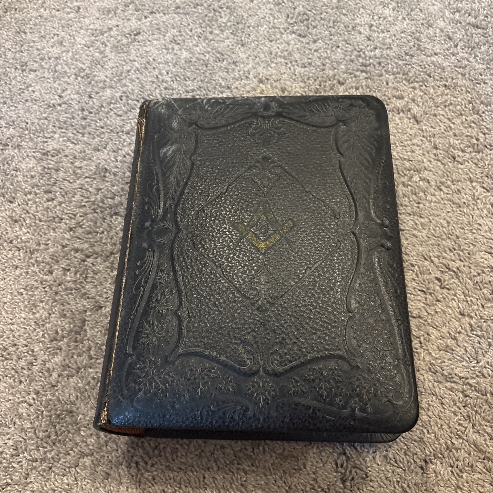 1891 Holman Self-Explanatory Edition Leather Holy Bible Masonic Freemason Cover