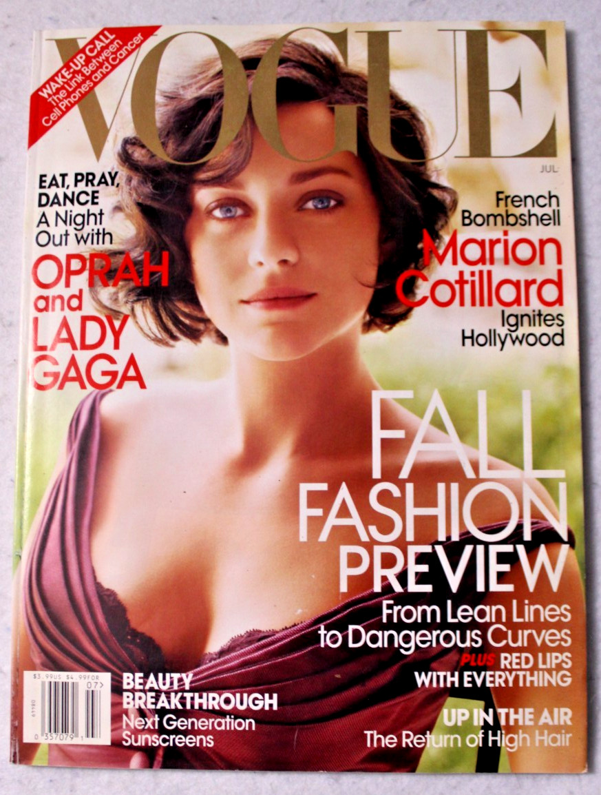VOGUE MAGAZINE July 2010 Marion Cotillard Lady Gaga Fall Fashion Preview Ads