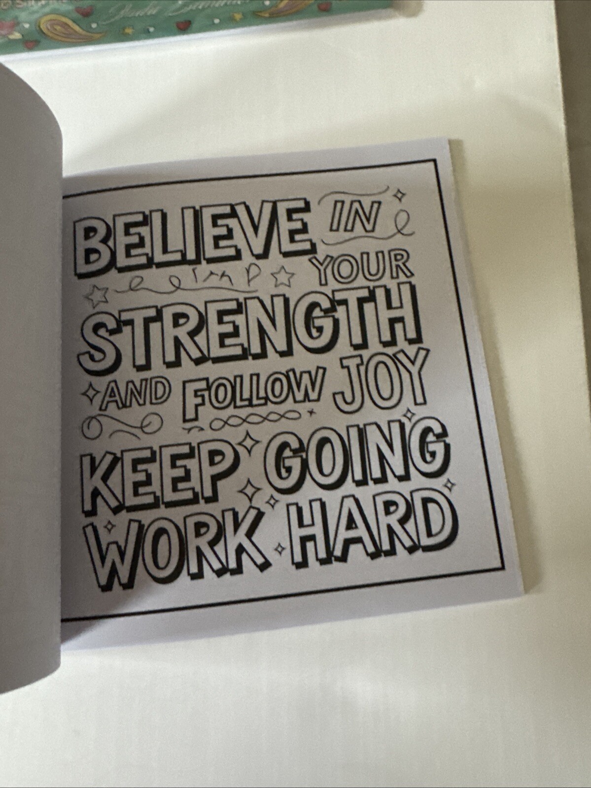 8 1/2 x 8 1/2 Adult coloring book believe in yourself NEW Shipping Included