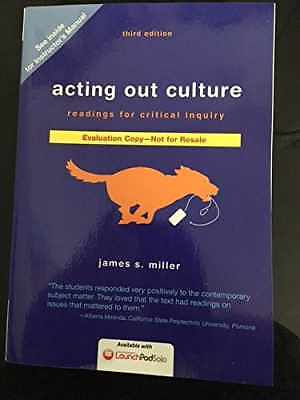 ACTING OUT CULTURE INSTRS.ED – Paperback, by MILLER – Good