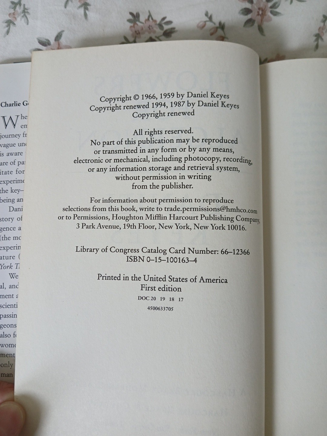 Flowers for Algernon, Keyes, Daniel, 9780151001637