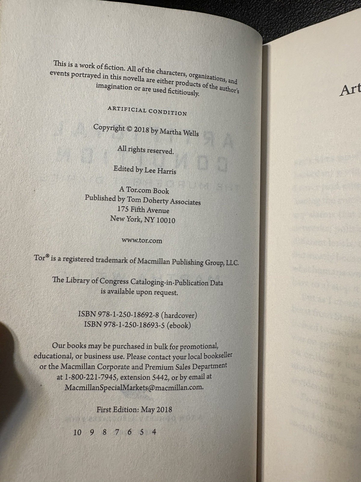 Artificial Condition : Martha Wells Hardcover 1st Edition
