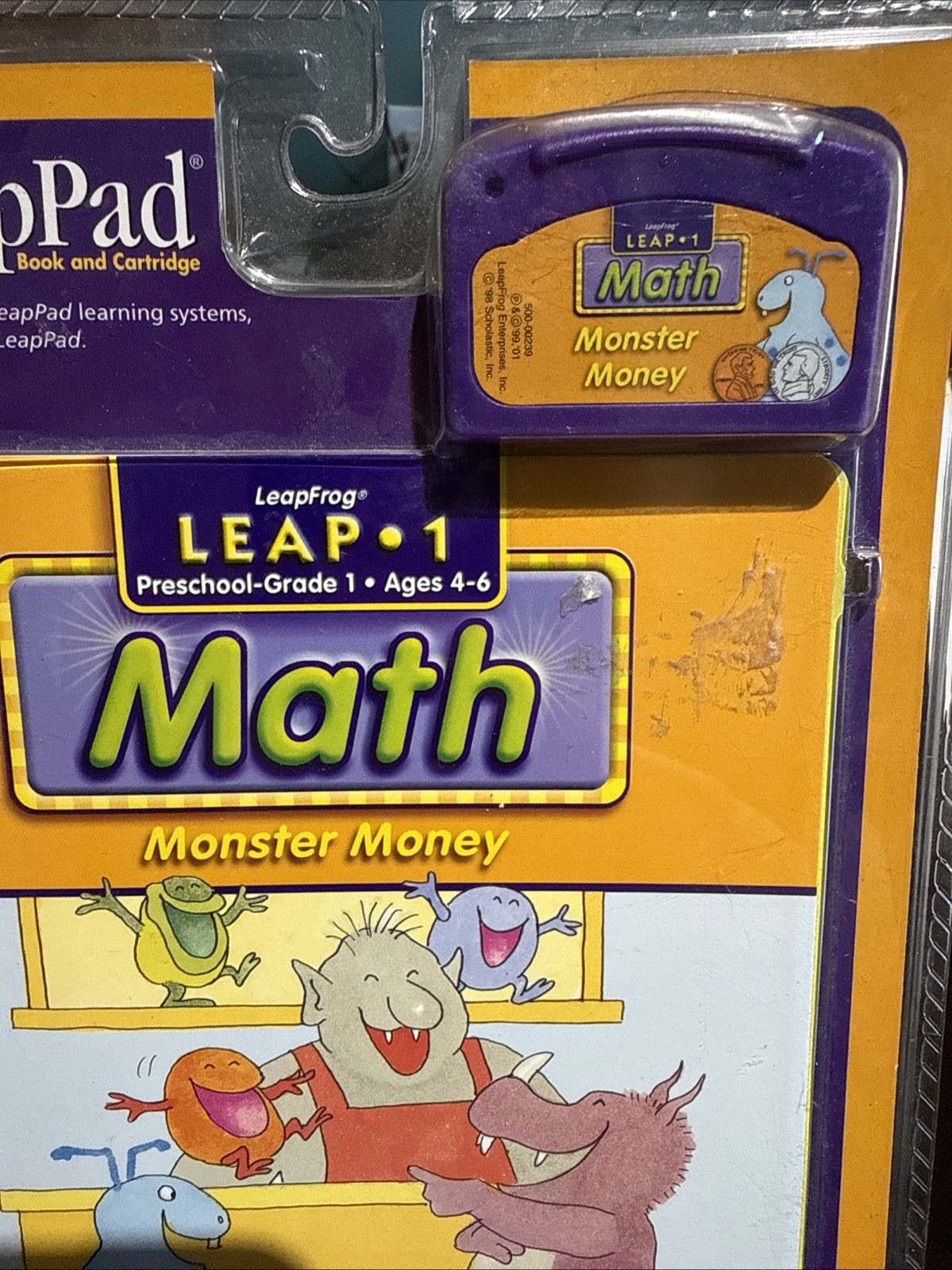 New Sealed Leap Frog LeapPad Leap 1 Math Monster Money Book & Cartridge