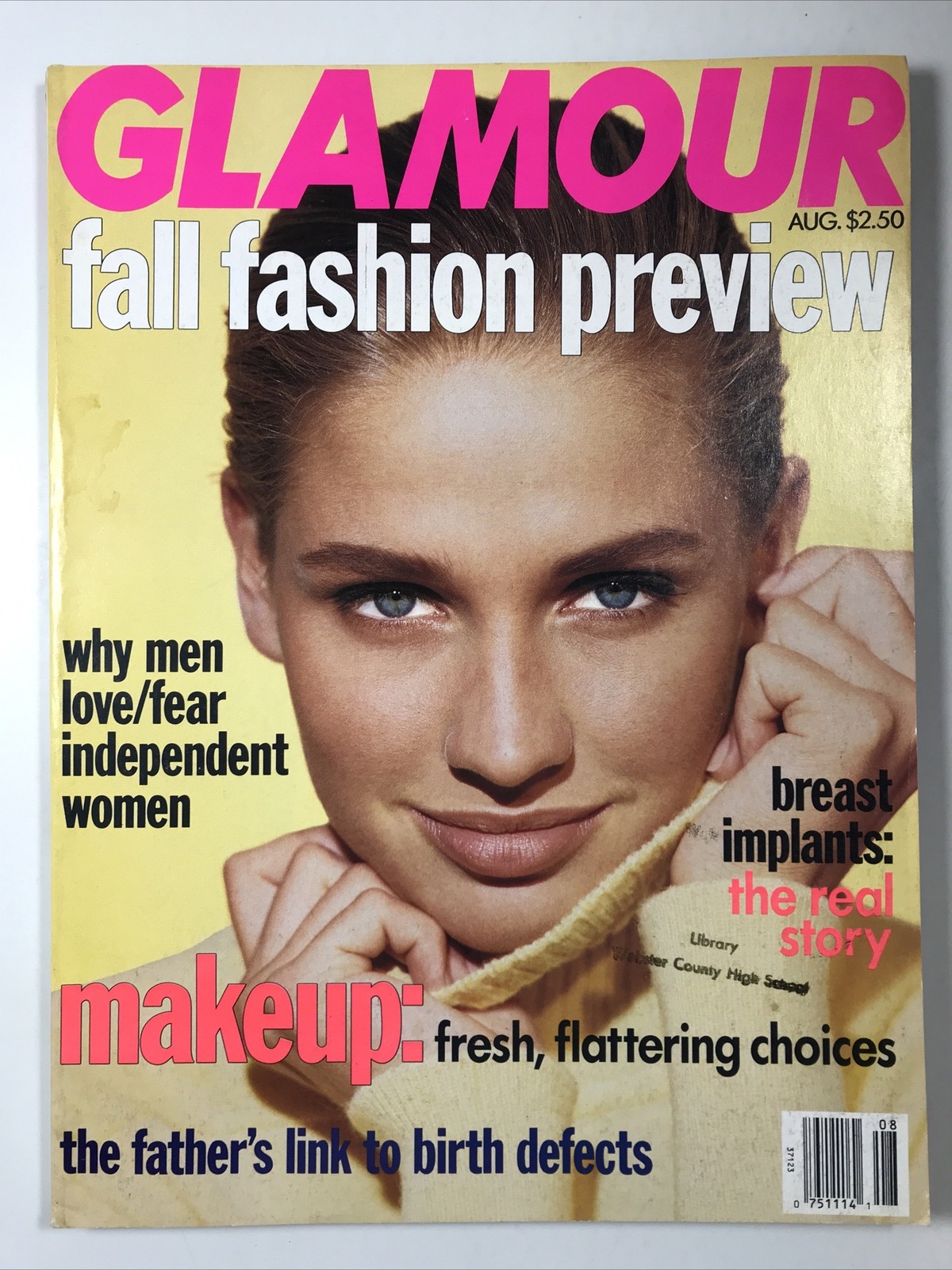 GLAMOUR magazine August 1991-Fashion makeup hair Fall Preview, Catherine McCord