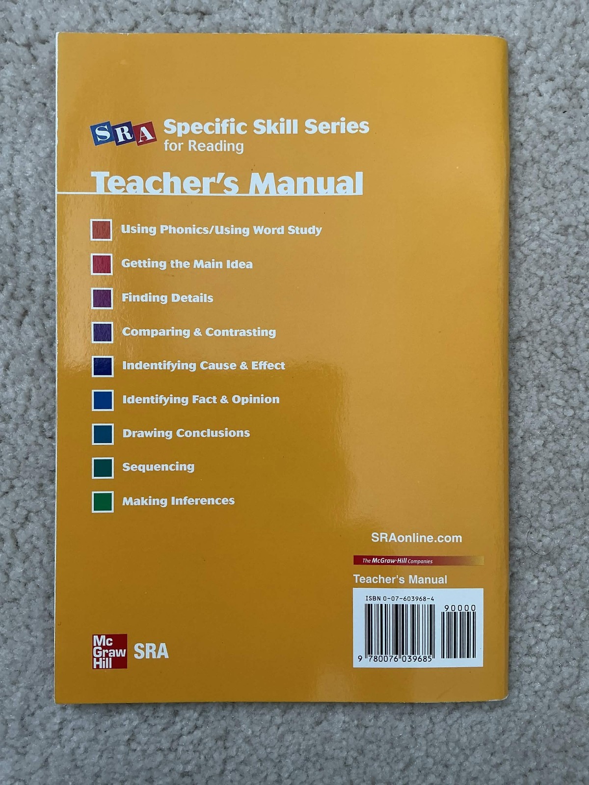 SRA Specific Skill Series All Levels Teacher’s Manual 6th Edition