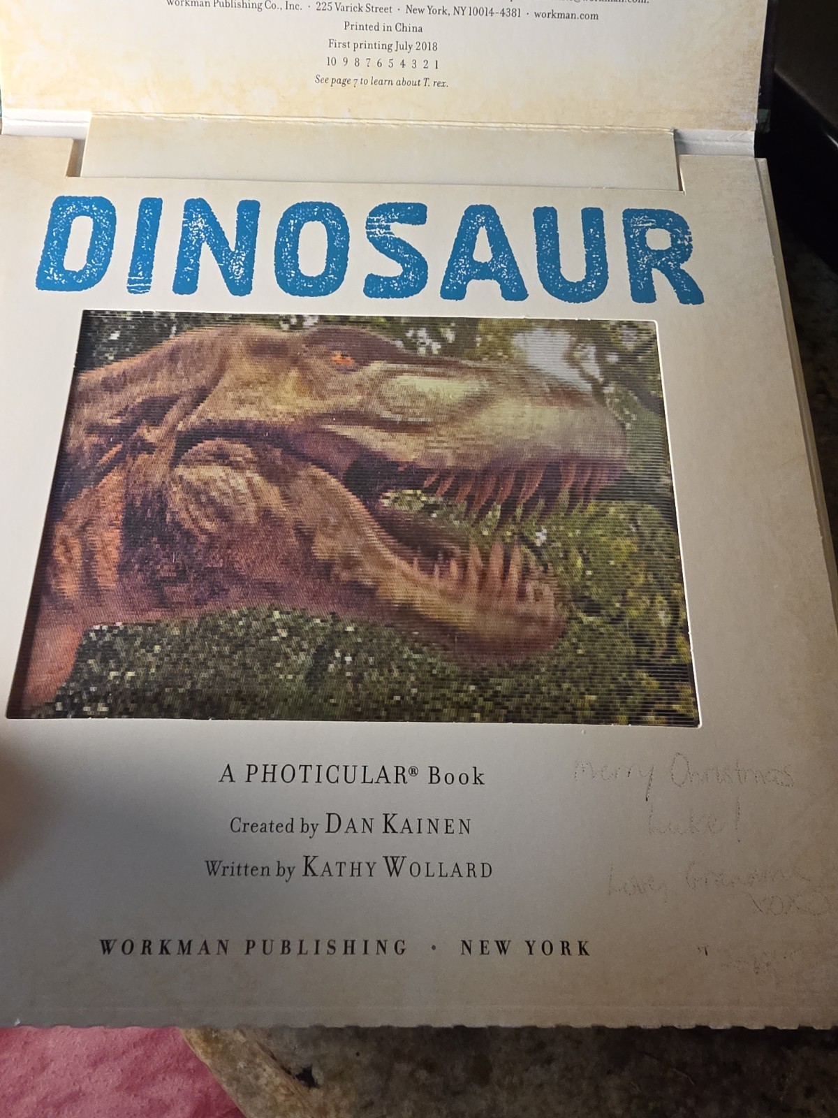 Dinosaur Photicular Hardcover Book Created By Dan Kainen & Kathy Wollard