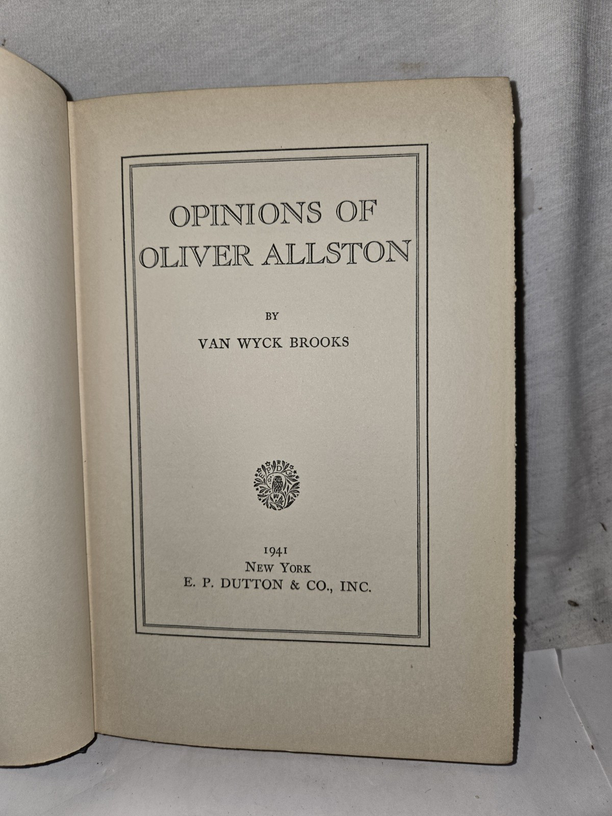 Opinions Of Oliver Allston