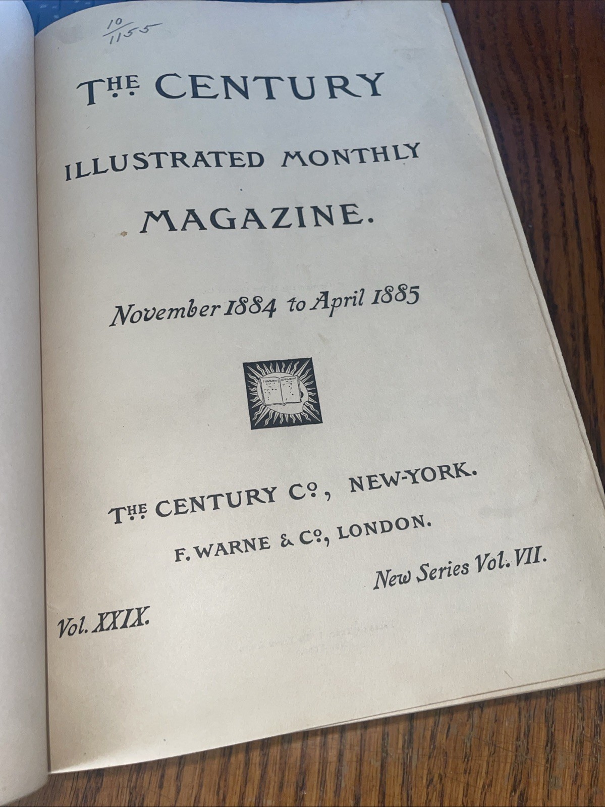 Antique 1885 The Century Illustrated Monthly Magazine vol XXIX new series vol 7