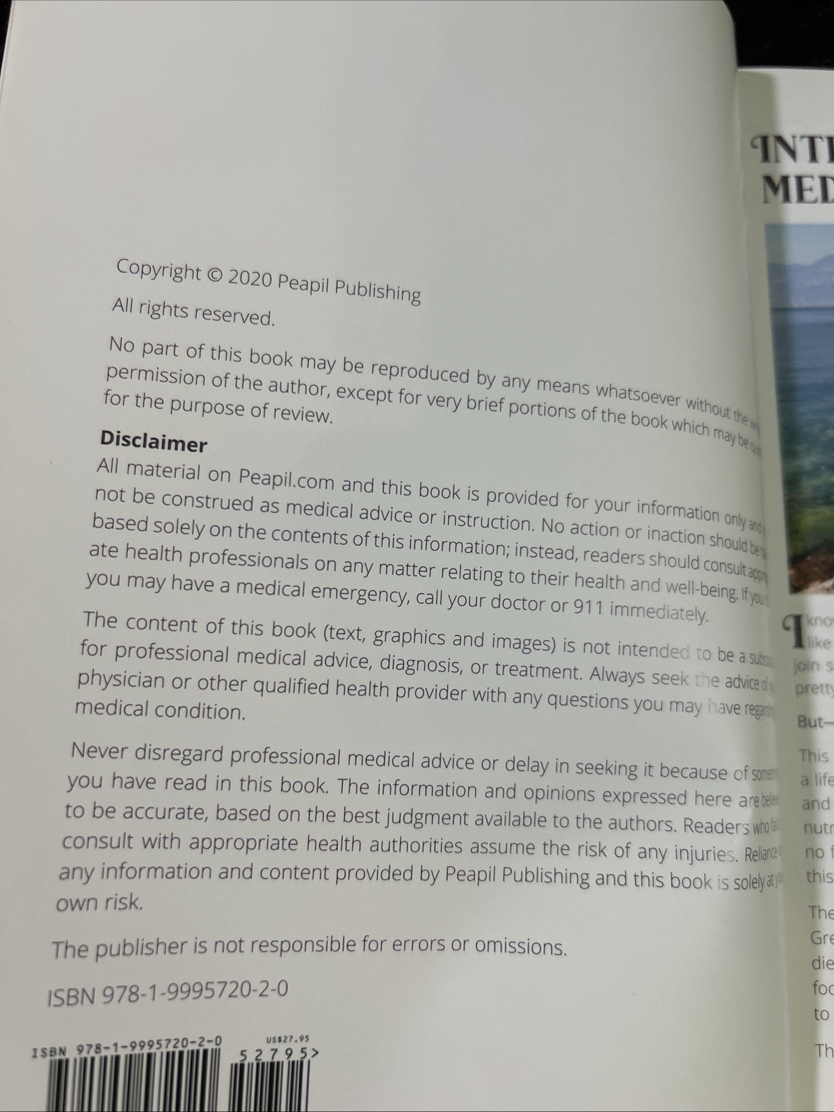 The Mediterranean Refresh – Erika Simons – p/b 2020 illustrated cookbook
