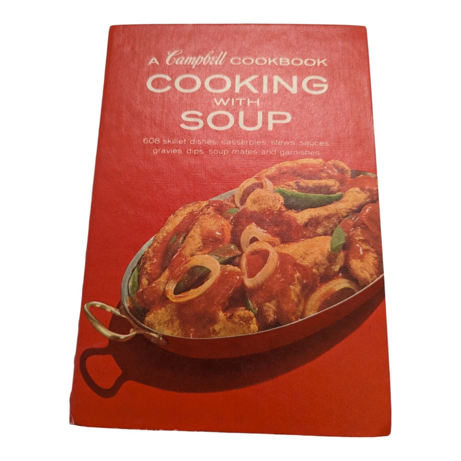 Campbell Cookbook Cooking with Soup 1971 HC red binder 6×8 inch