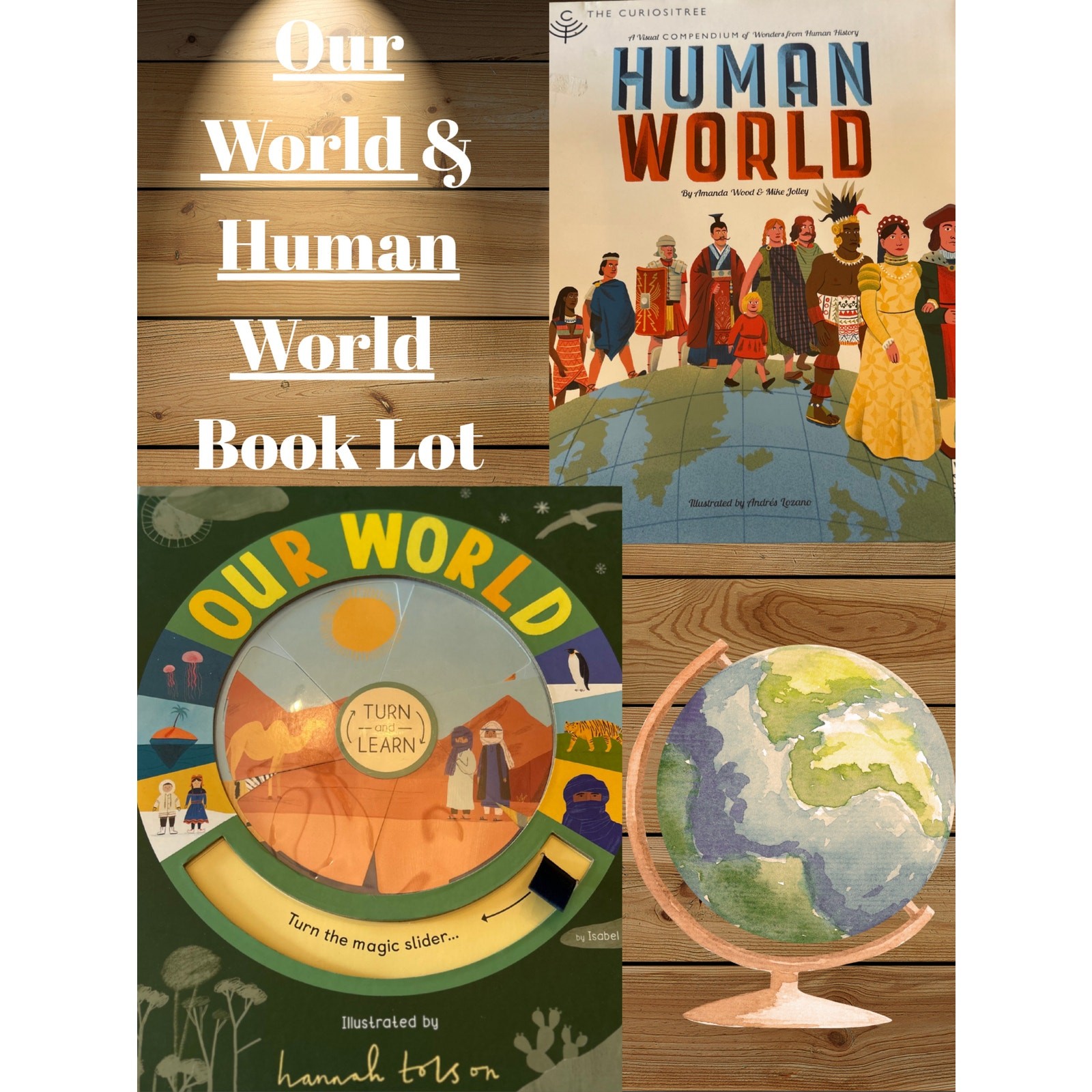 Our World / Human World Childrens Book Lot Homeschool Science History Geography