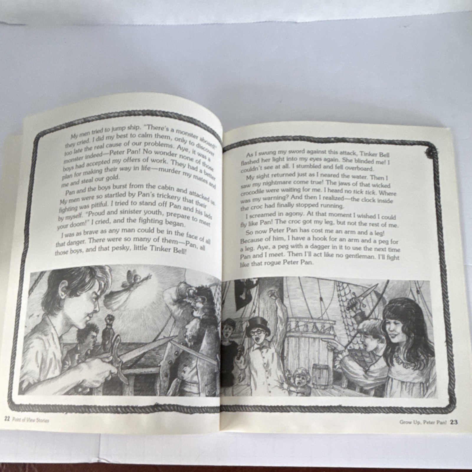 Steck-Vaughn Peter Pan: Grow Up, Peter Pan! Point of View Stories PB 1993 Signed